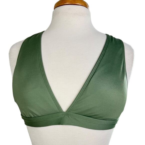 Mossimo Olive Green Bikini Top Criss Cross Swimsuit Bathing Suit Bikini Size M - Picture 4 of 10